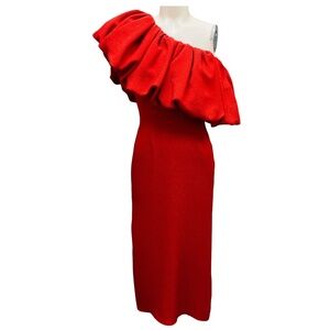 EDELINE LEE CARNELIAN RED AURORA DRESS